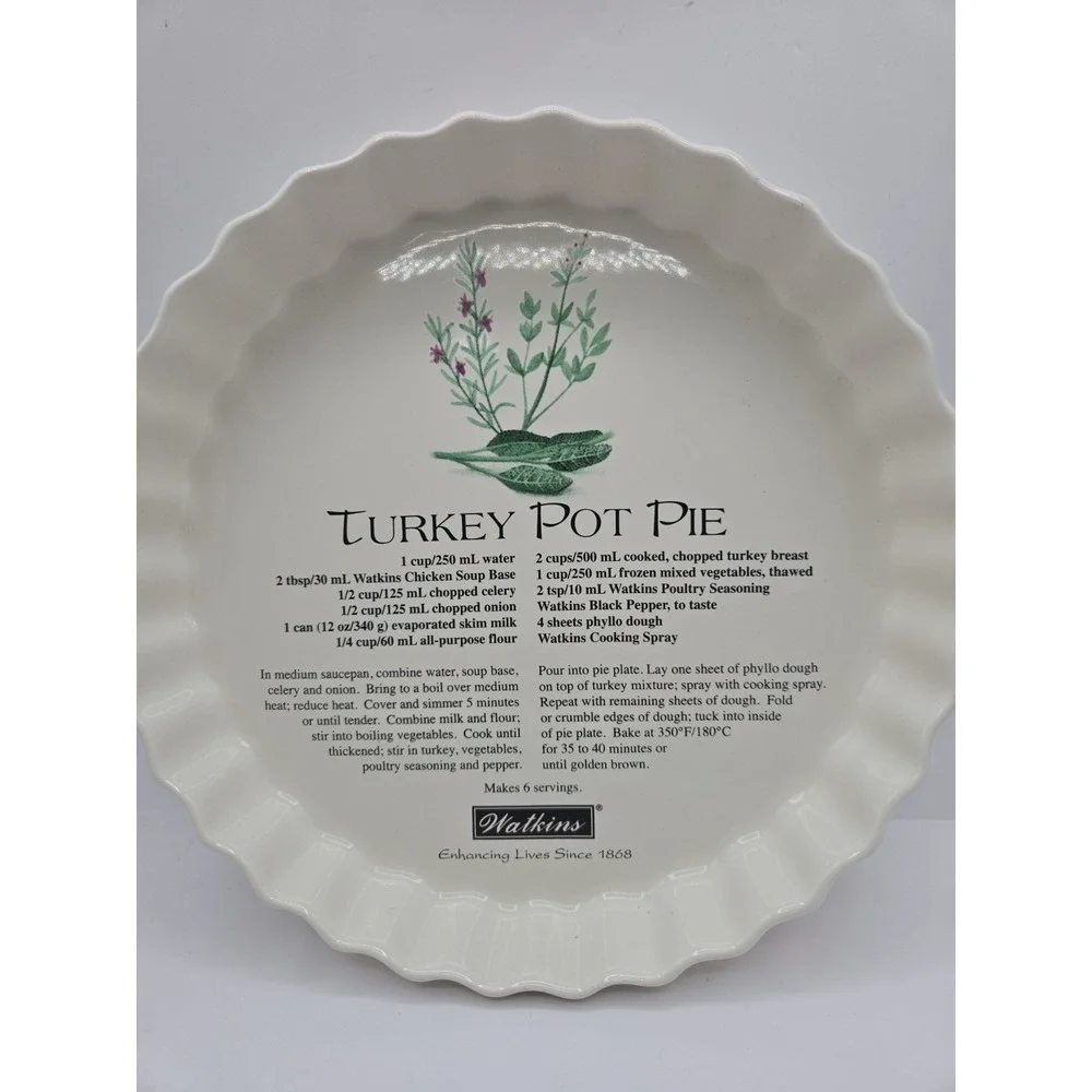 J. R. Watkins Turkey Pot Pie Baking Dish 130th Anniversary